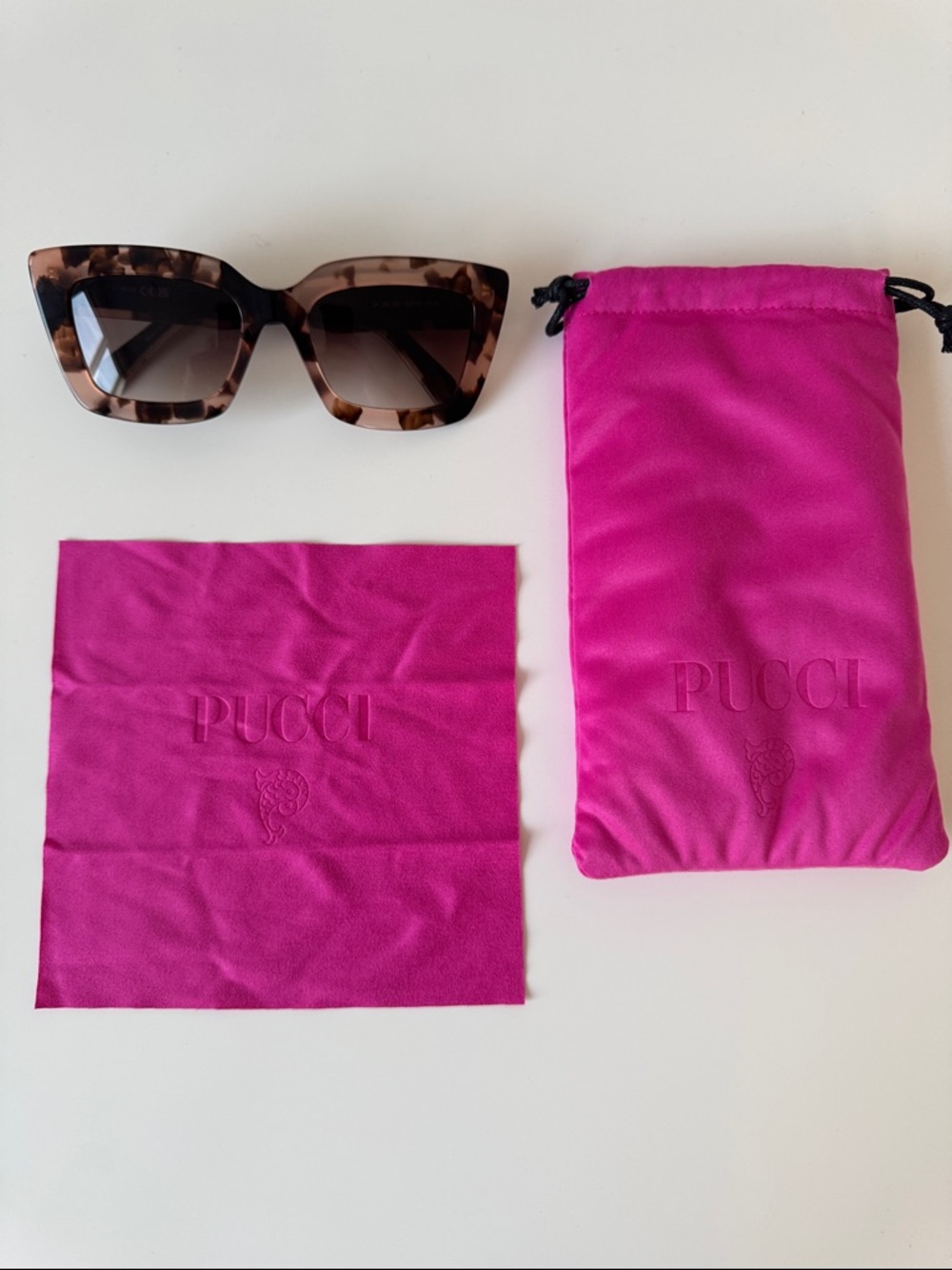 Emilio Pucci Tortoiseshell Square Sunglasses with Brown Lenses